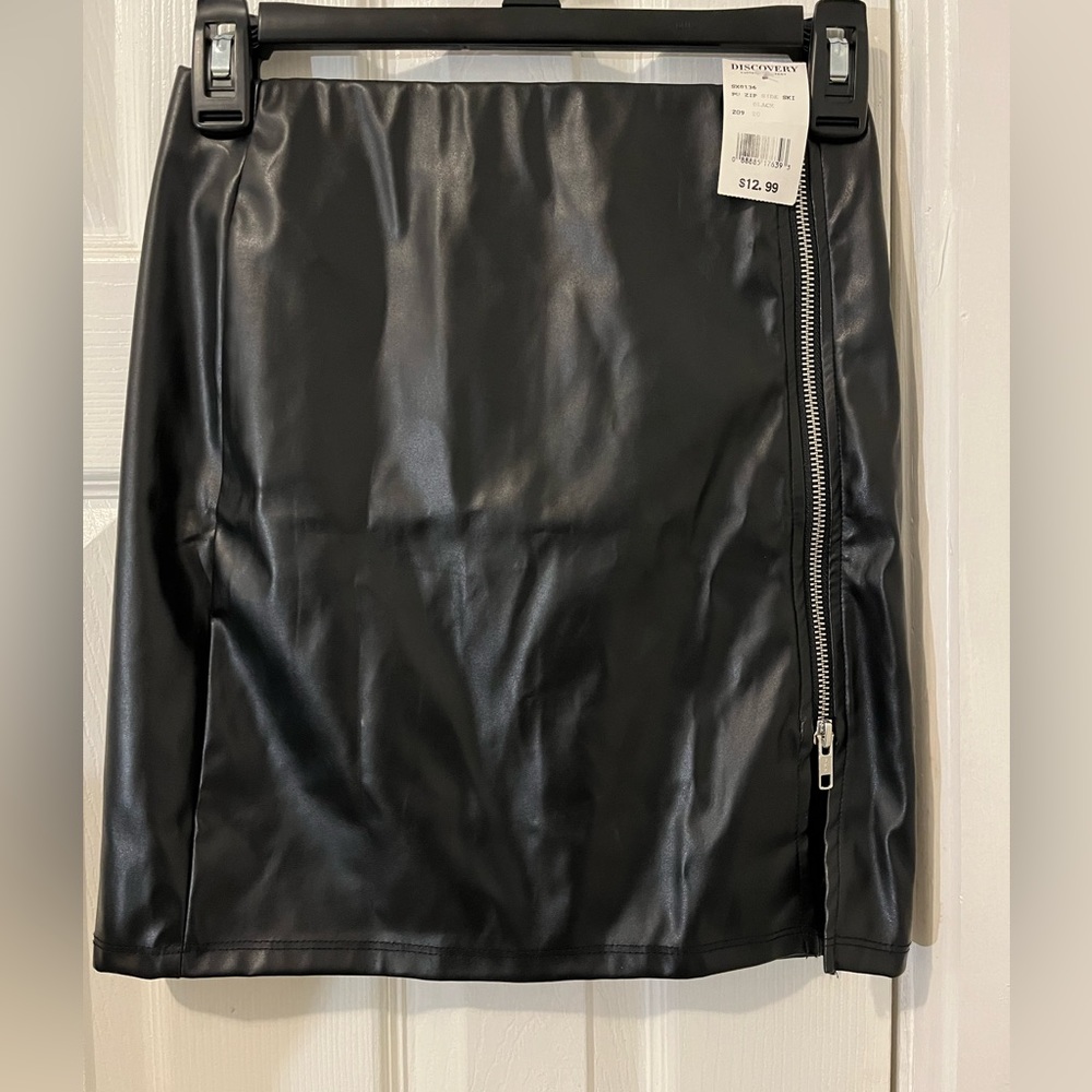 NWT Black Faux Leather Mini Skirt